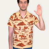 Unisex Camp Americana Button Up Knit Shirt