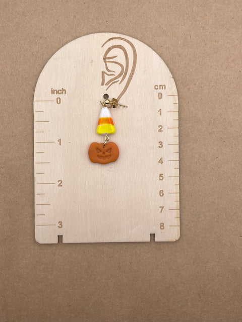 Salem Candy Corn Jack-O-Lantern Earrings
