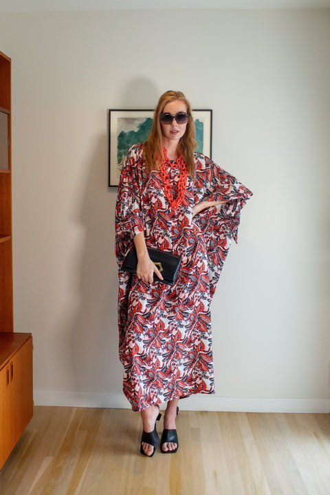 Capri Caftan in Citron Palms
