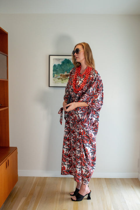 Capri Caftan in Citron Palms
