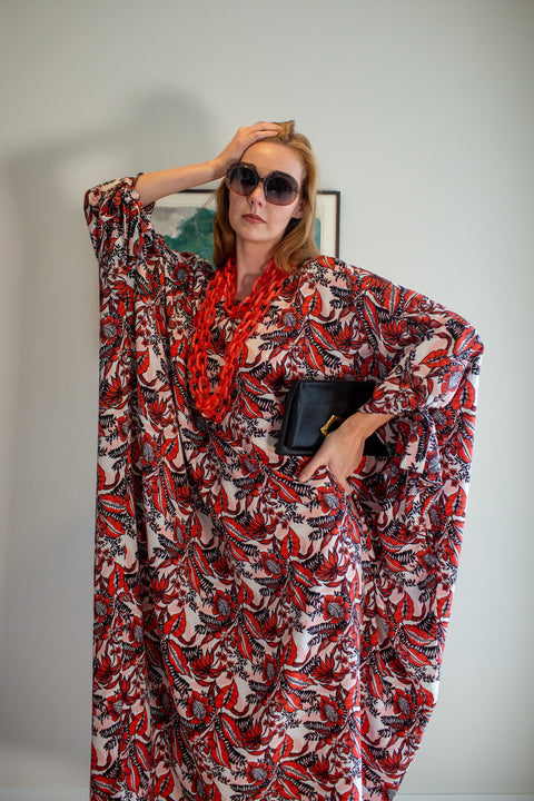 Capri Caftan in Citron Palms