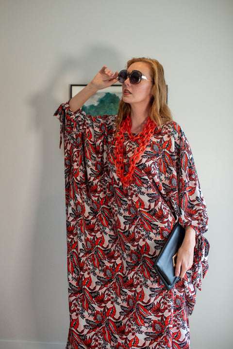 Capri Caftan in Citron Palms