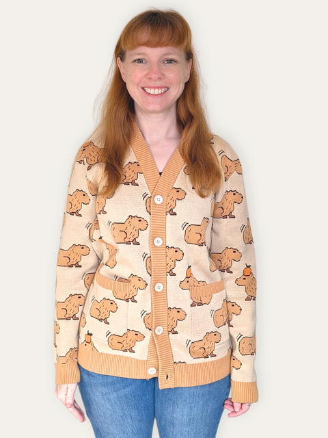 Capybara Cardigan 100% Cotton
