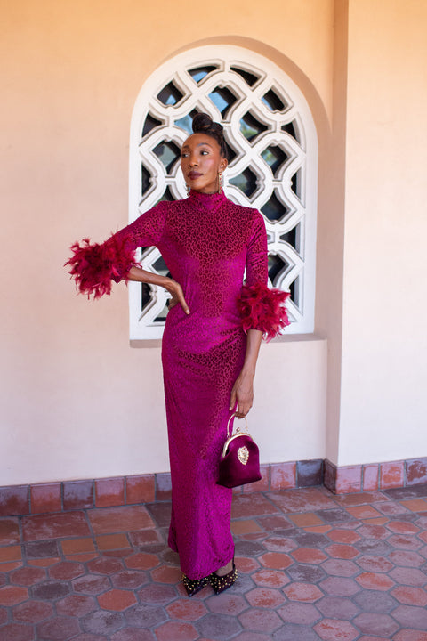 Catroux Dress in Crimson Night