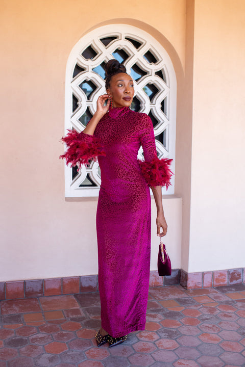 Catroux Dress in Crimson Night