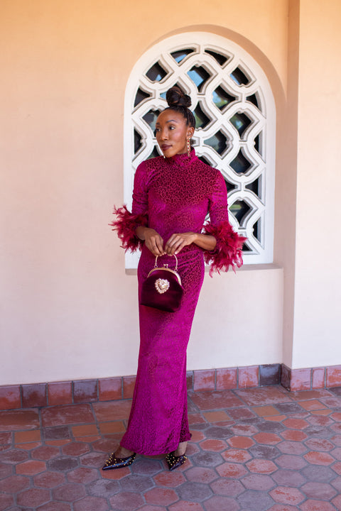 Catroux Dress in Crimson Night