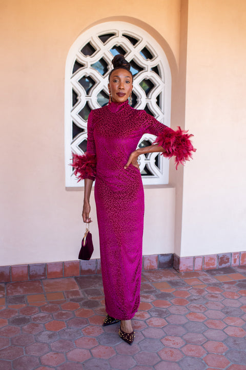 Catroux Dress in Crimson Night