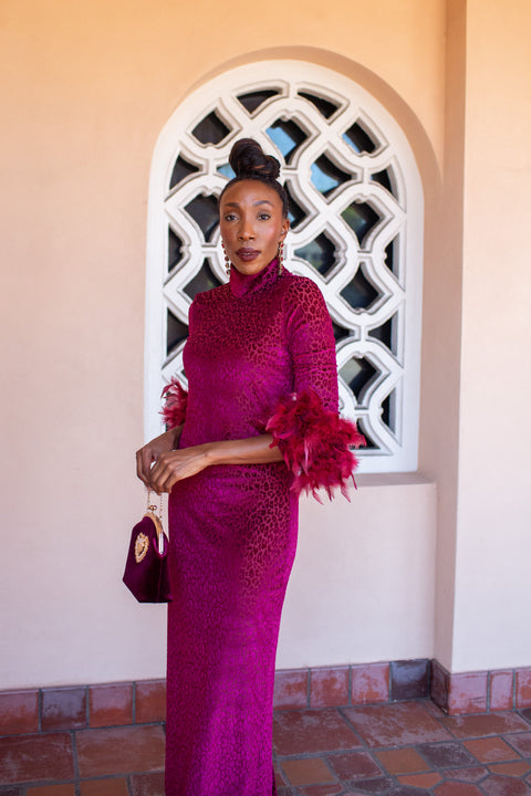 Catroux Dress in Crimson Night