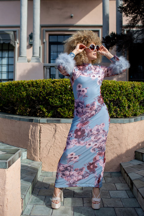 Catroux Dress in Sky Rose