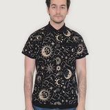 Unisex Celestial Button Up Knit Shirt