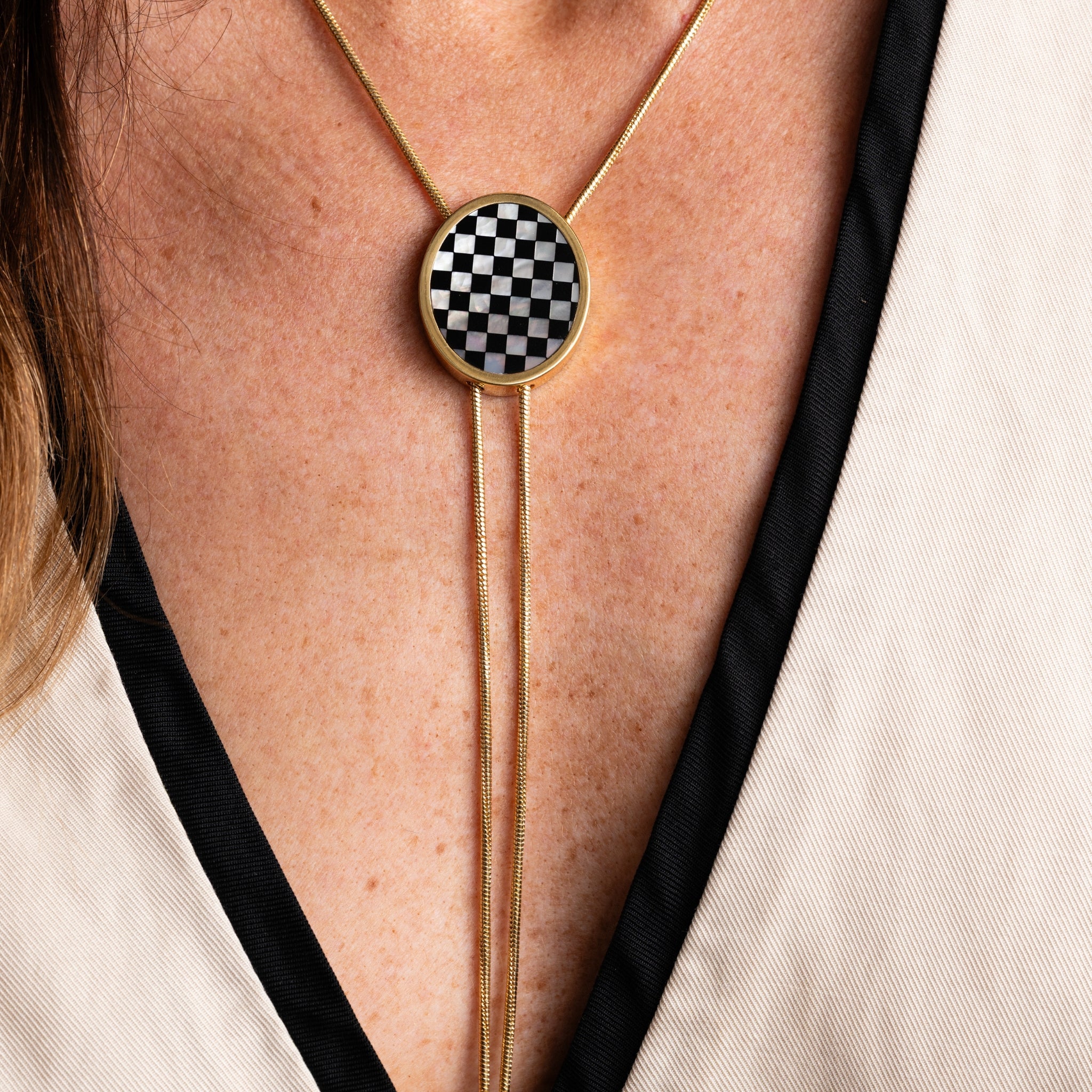 Checkered Bolo Necklace