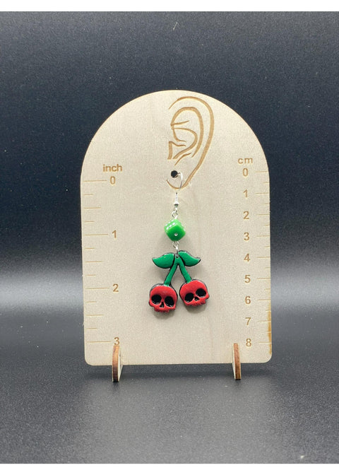 Tattoo Love Skull Cherry Earrings