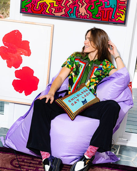 Needlepoint Pillow - Childless Cat Lady