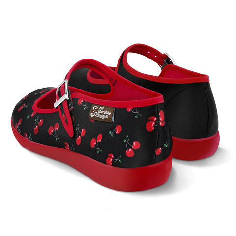 Chocolaticas® Cherry Black Women's Mary Jane Flat