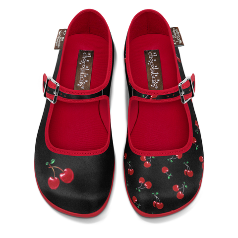 Chocolaticas® Cherry Black Women's Mary Jane Flat