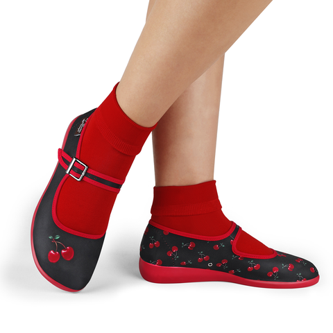 Chocolaticas® Cherry Black Women's Mary Jane Flat