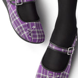 Chocolaticas® Purple Tartan Women's Mary Jane Flat