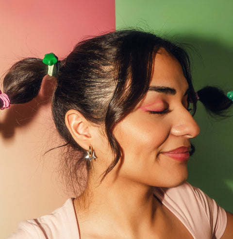 Winter Star Chunky Huggie Hoop Charms