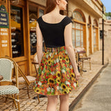 Sunflower & Pumpkin Skater Skirt