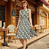 Vintage Style Midi Dress Winter Floral