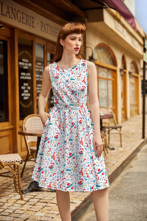 Vintage Style Midi Dress Winter Cheer Vintage Style Midi Dress Winter Cheer