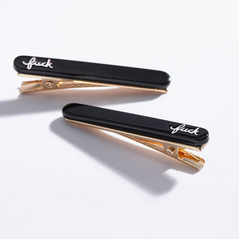 Fuck Script Hair Clips