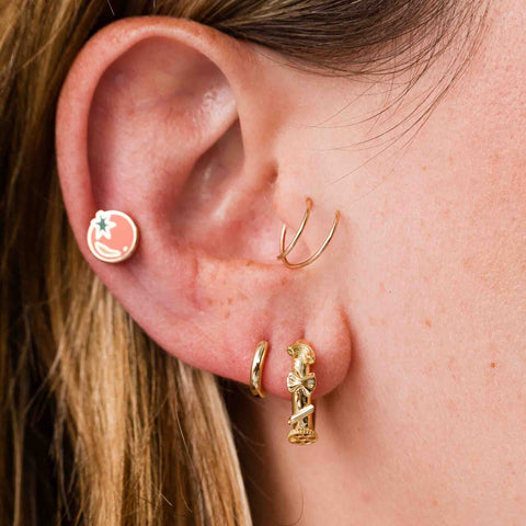 Pasta Sterling Silver Huggie Hoop Earrings