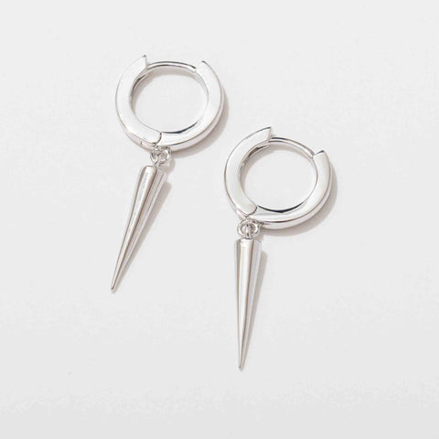 Spike Drop Huggie Hoop Earrings