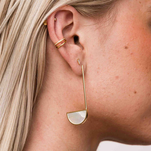 Nova Pearl Drop Earrings Sterling Silver