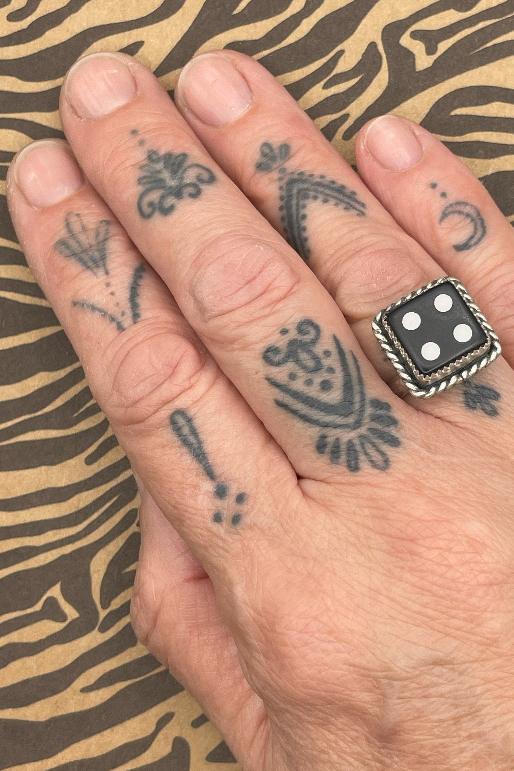 Zia - Black Dice #4 Ring
