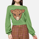 Grazing Cow Knit Sweater