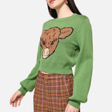 Grazing Cow Knit Sweater