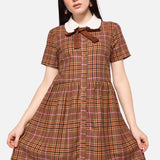 Rustic Check Collar Dress