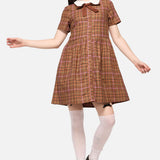 Rustic Check Collar Dress