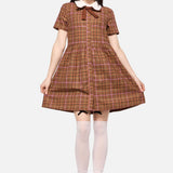 Rustic Check Collar Dress