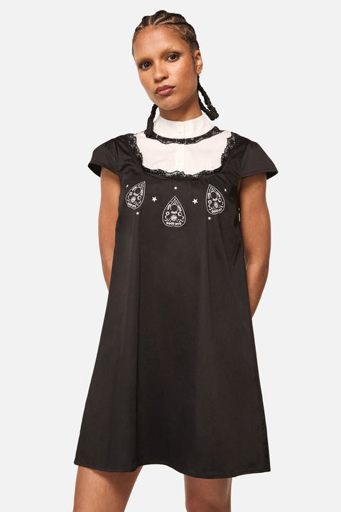 Seance Contrast Goth Mini Dress Black / 6 (AU) Seance Contrast Goth Mini Dress Black / 6 (AU)