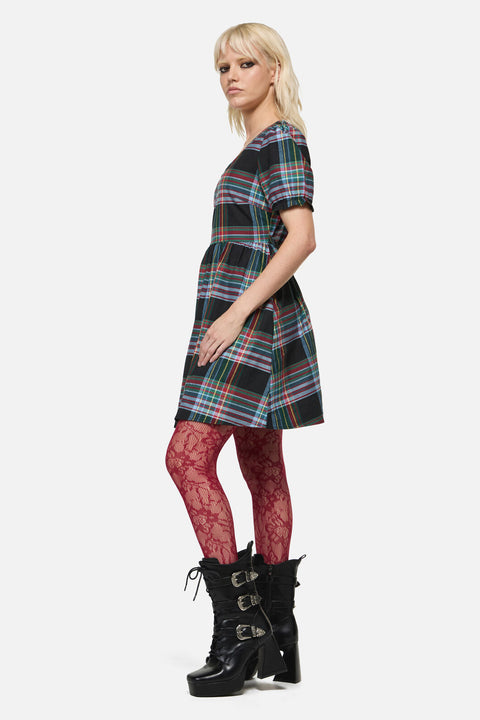 Hermit Goth Tartan Mini Dress