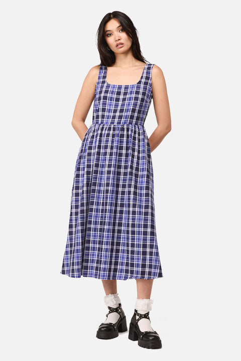 Whirl Tartan Midi Dress