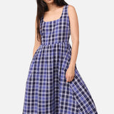 Whirl Tartan Midi Dress