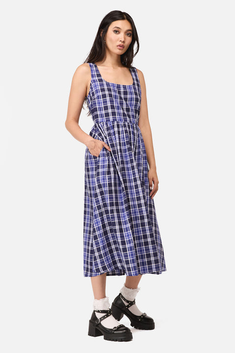 Whirl Tartan Midi Dress