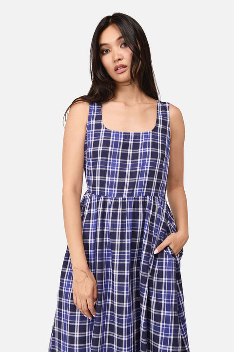 Whirl Tartan Midi Dress
