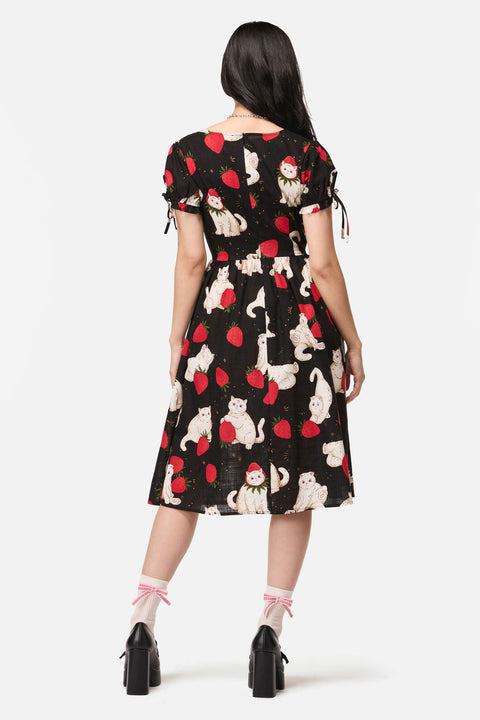 Strawberry Cat Repeat Dress ModCloth Strawberry Cat Repeat Dress ModCloth