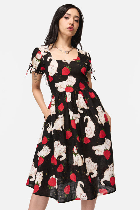 Strawberry Cat Repeat Dress ModCloth Strawberry Cat Repeat Dress ModCloth