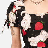 Strawberry Cat Repeat Dress