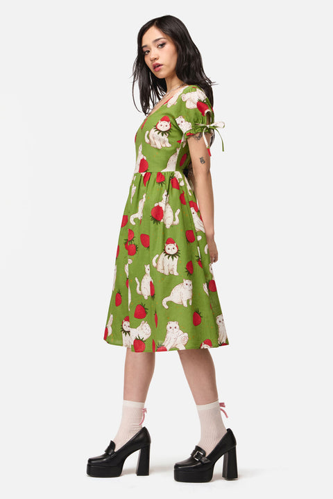 Strawberry Cat Repeat Dress