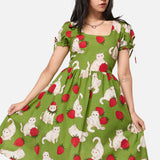 Strawberry Cat Repeat Dress