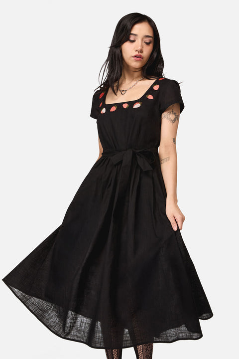 Strawberry Embroidered Dress Black / 4 (AU) Strawberry Embroidered Dress Black / 4 (AU)