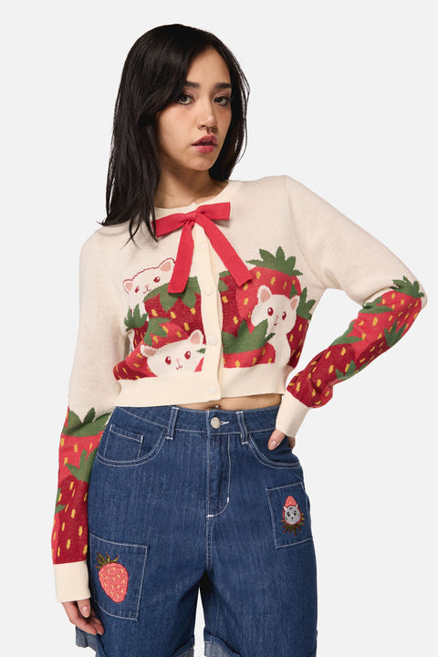 Strawberry Cat Cardigan