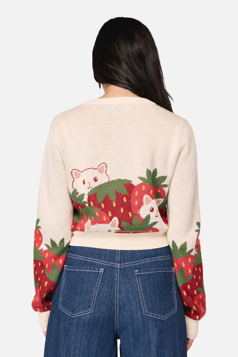 Strawberry Cat Cardigan