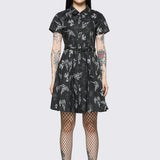 Archangel Print Pleated Dress